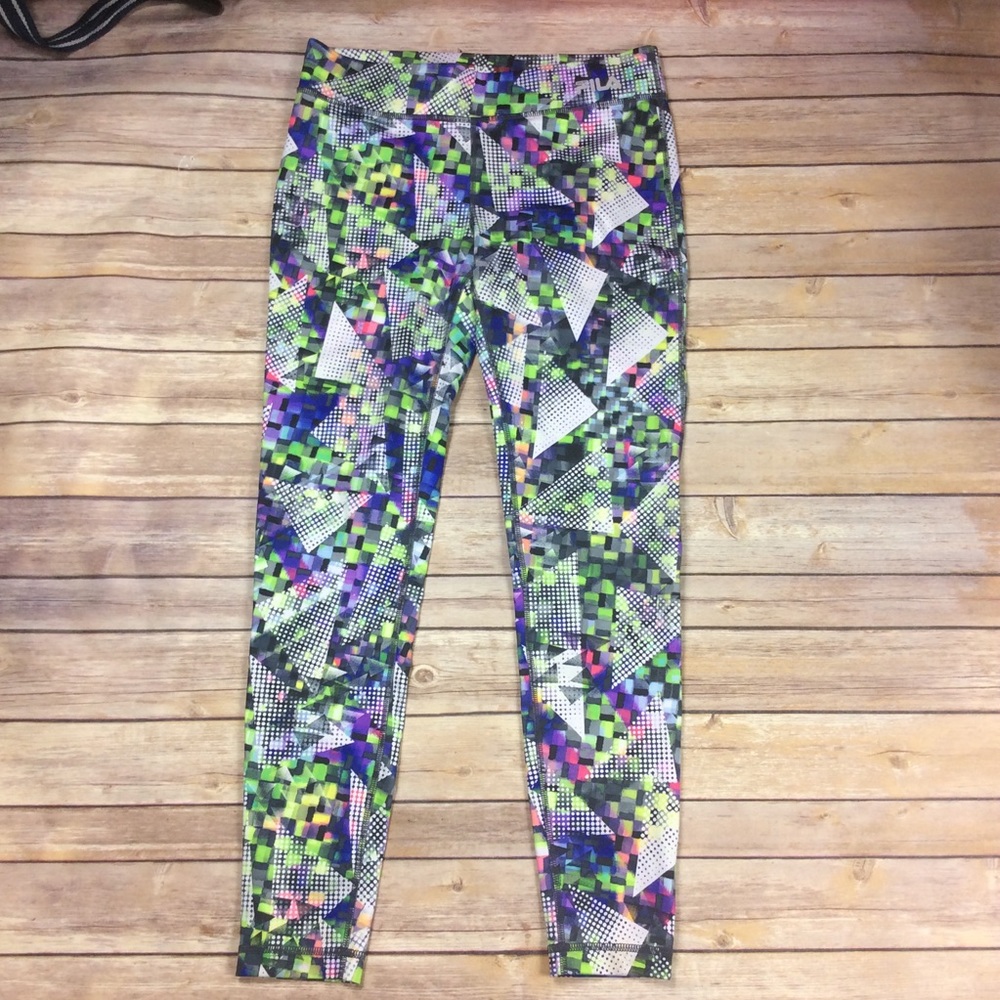 Fila Sport Running MultiColor Geometric Leggings - Picture 1 of 8
